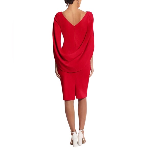 Betsy & Adam Red Caped Sheath Dress Size 10 Brand new with tags - Picture 2 of 11